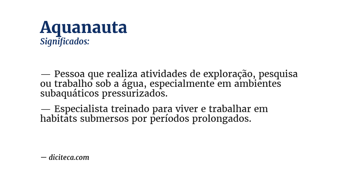 Significado de aquanauta