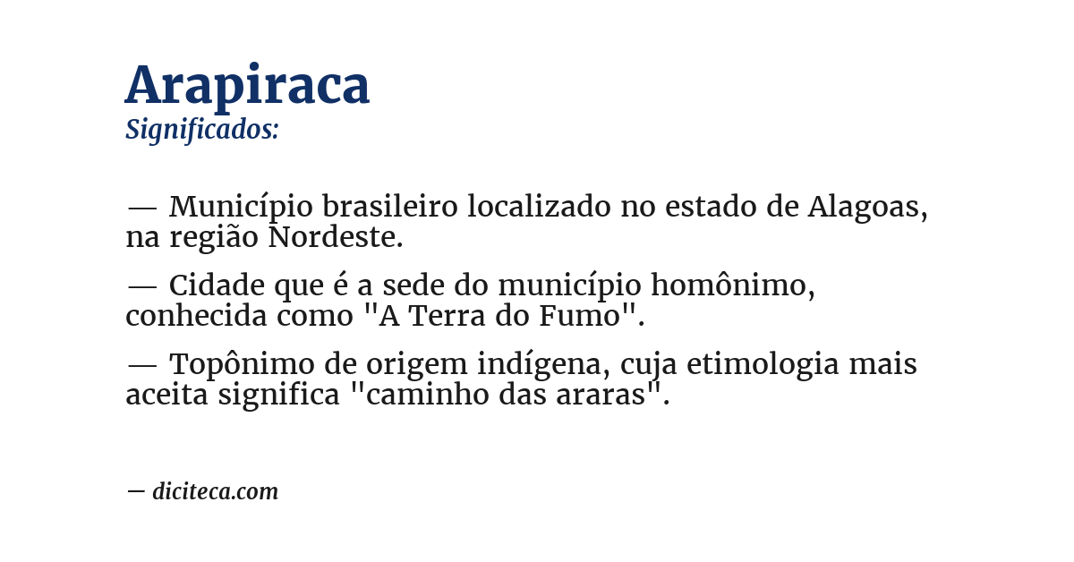 Significado de arapiraca