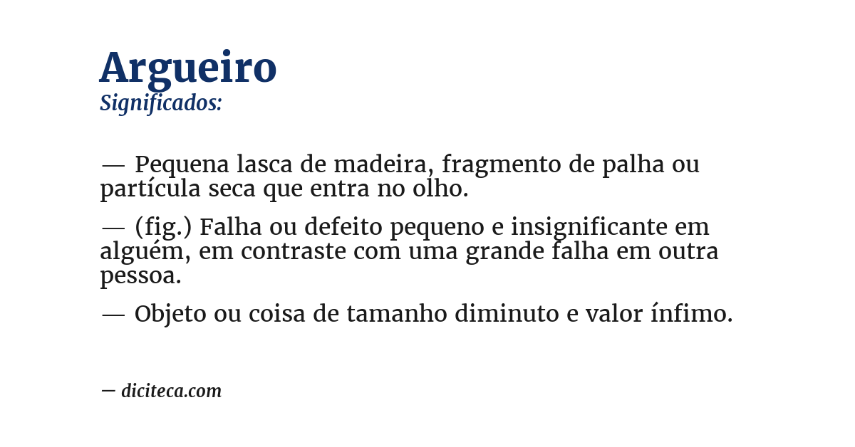 Significado de argueiro