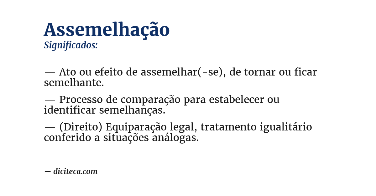 Significado de assemelhação