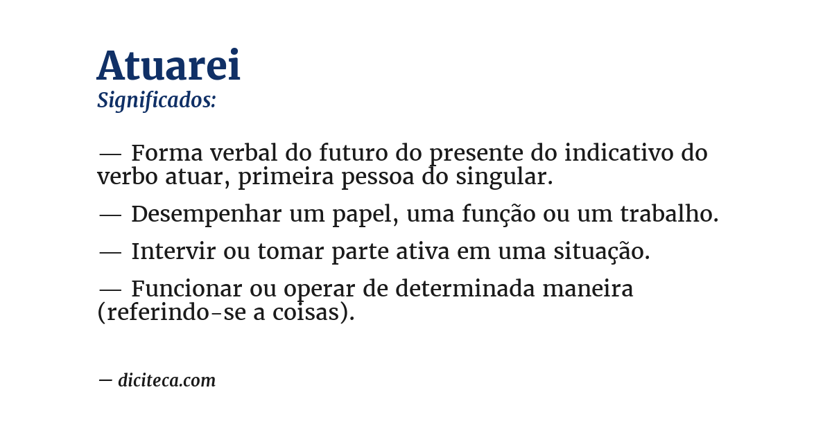 Significado de atuarei