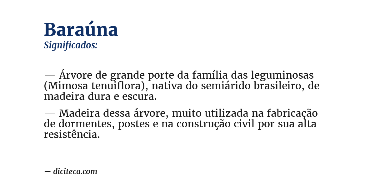Significado de baraúna