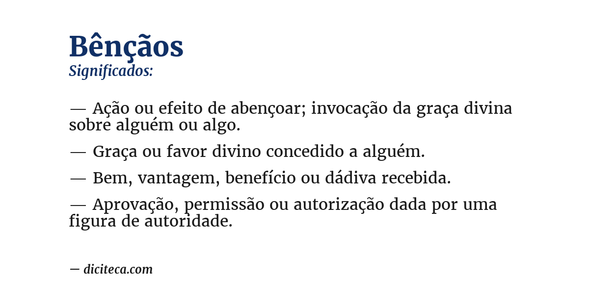 Significado de bênçãos