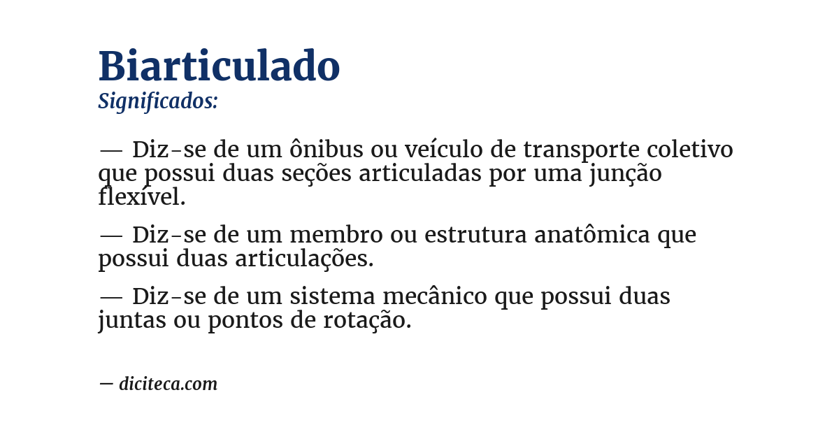 Significado de biarticulado