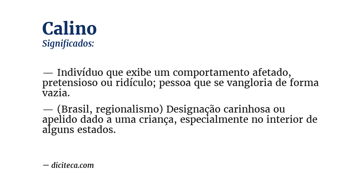 Significado de calino
