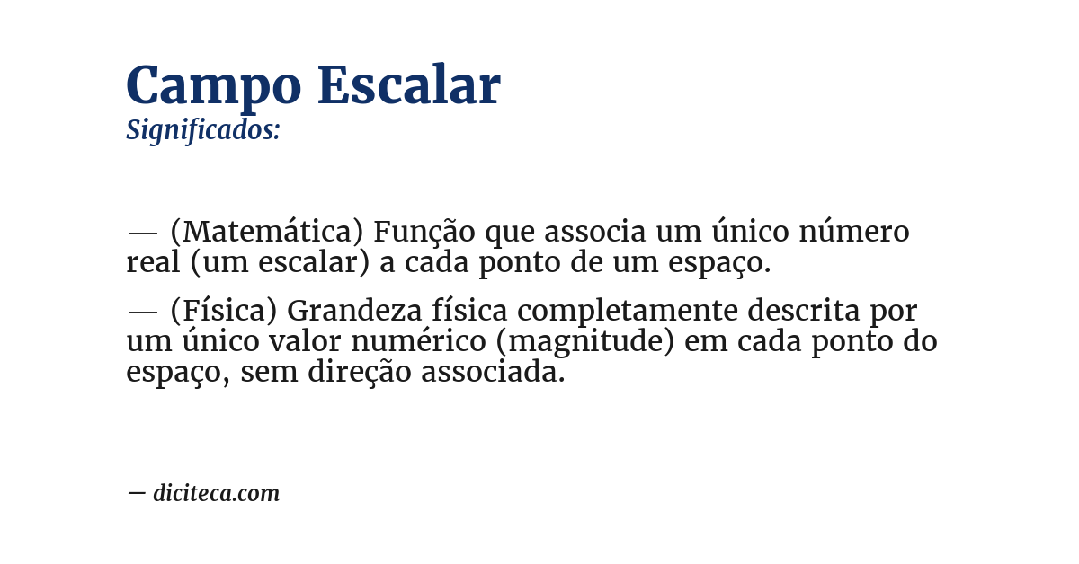 Significado de campo escalar