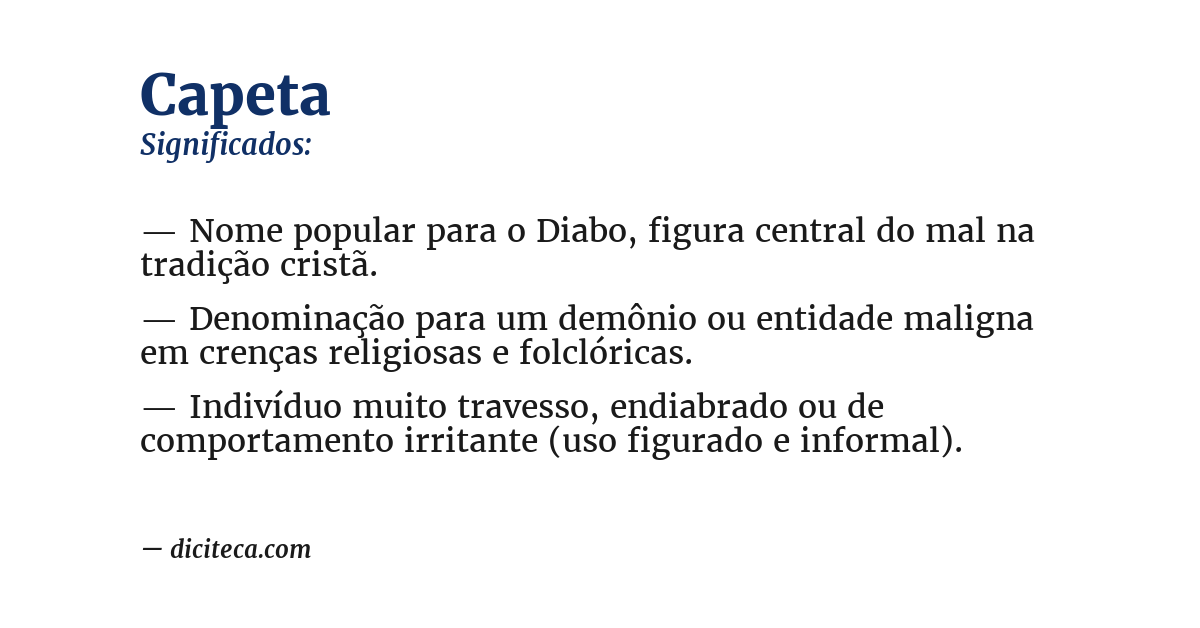 Significado de capeta