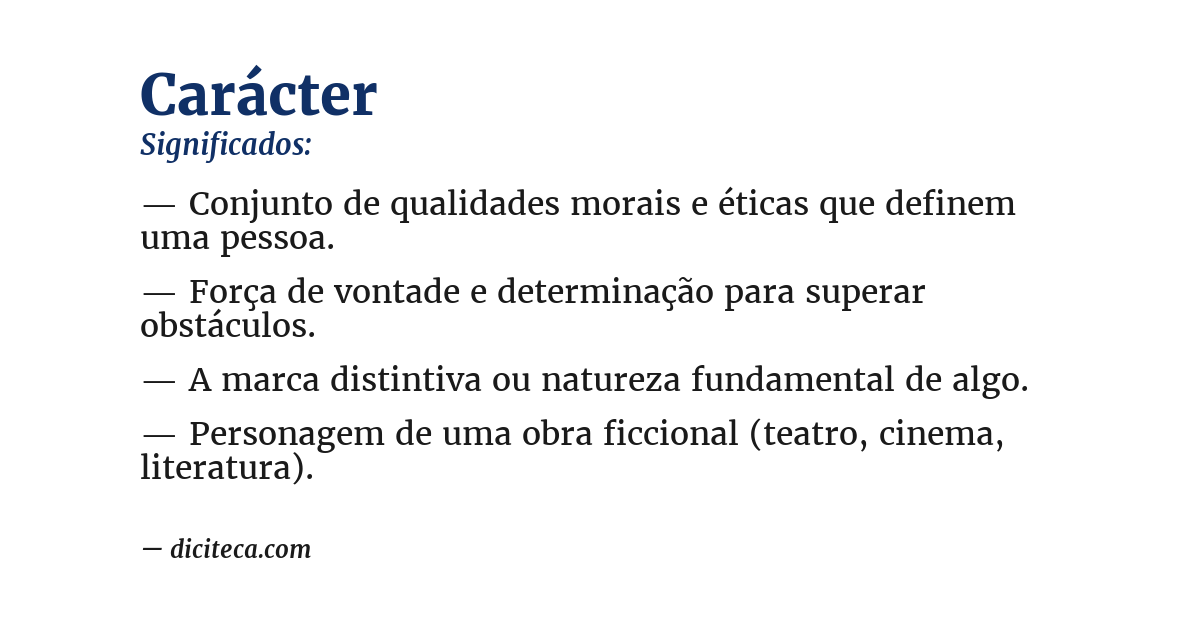 Significado de carácter