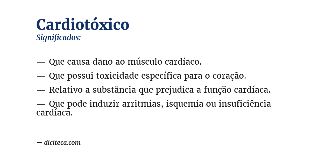 Significado de cardiotóxico