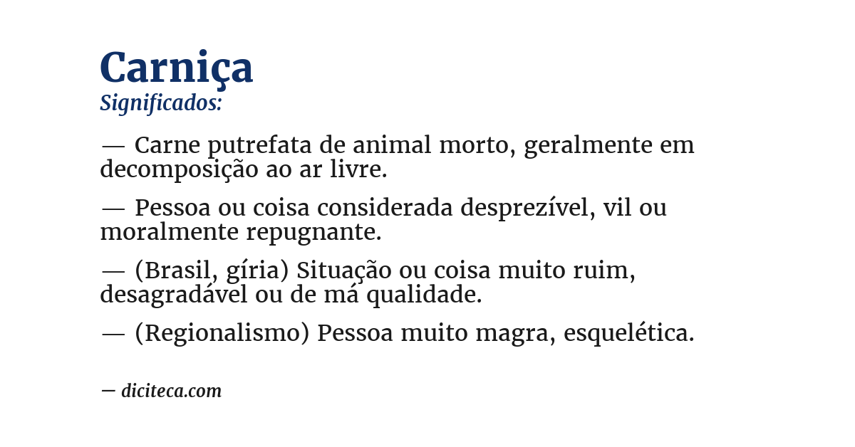 Significado de carniça