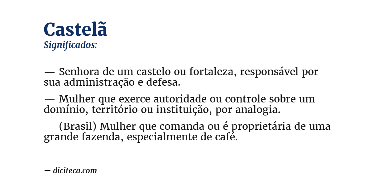 Significado de castelã