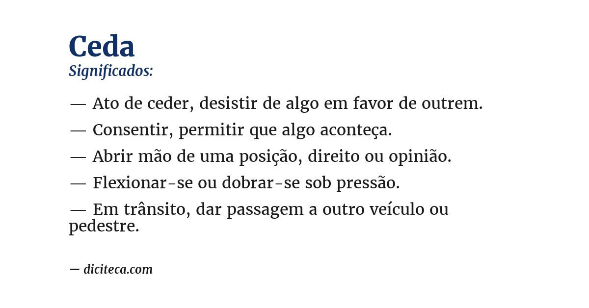 Significado de ceda