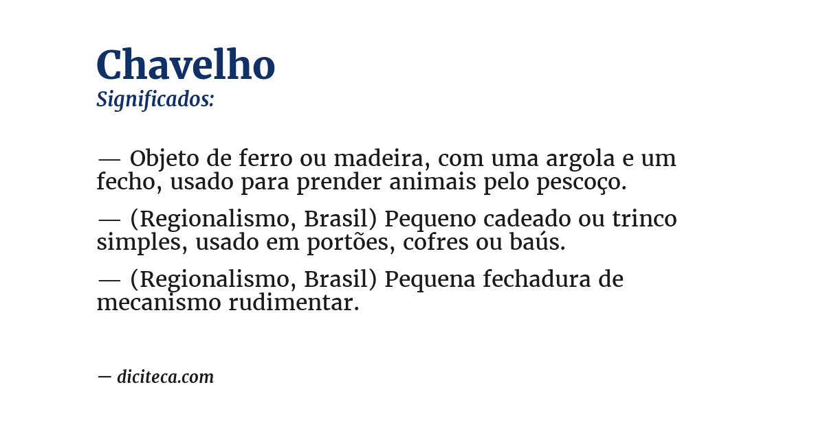 Significado de chavelho