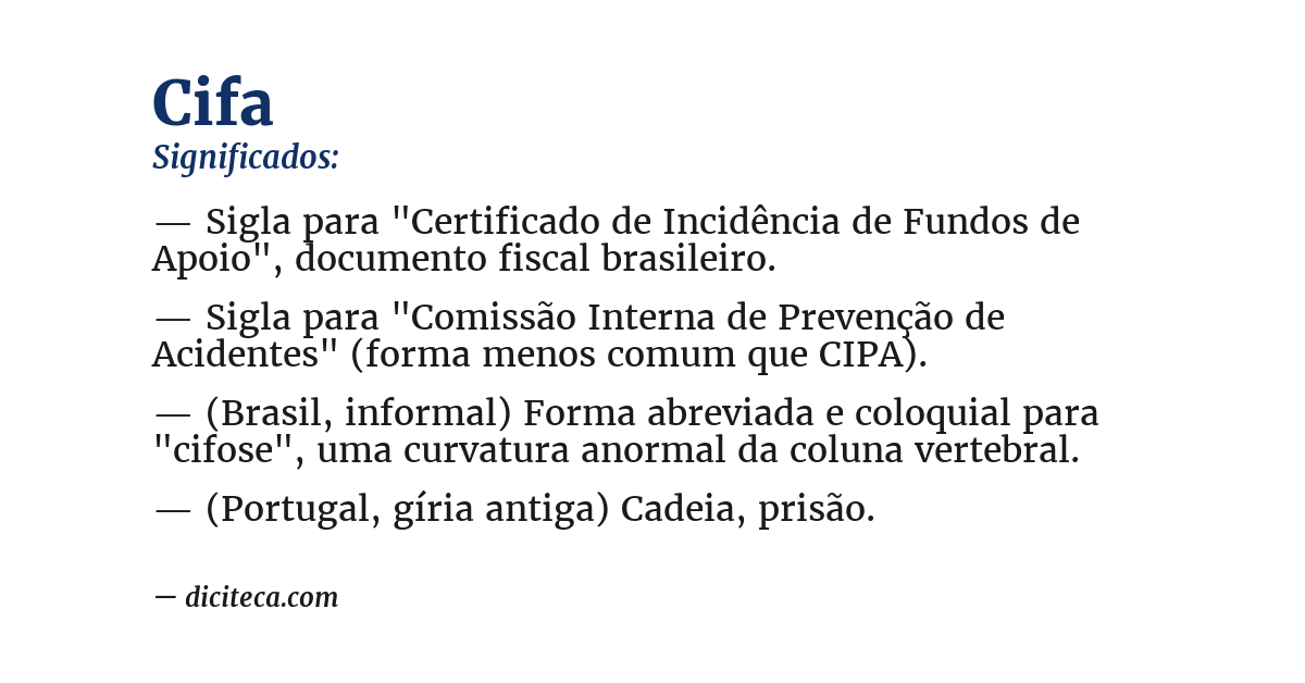 Significado de cifa