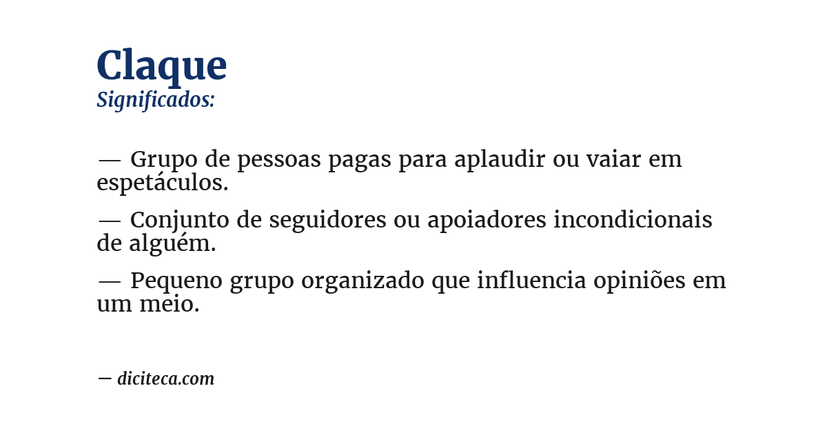 Significado de claque