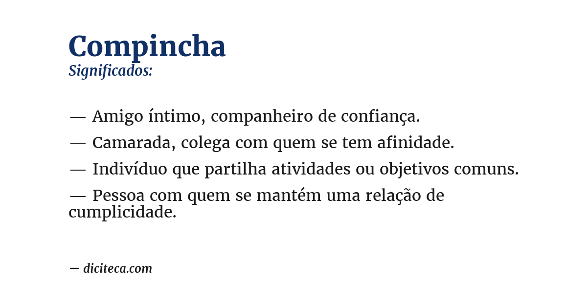 Significado de compincha