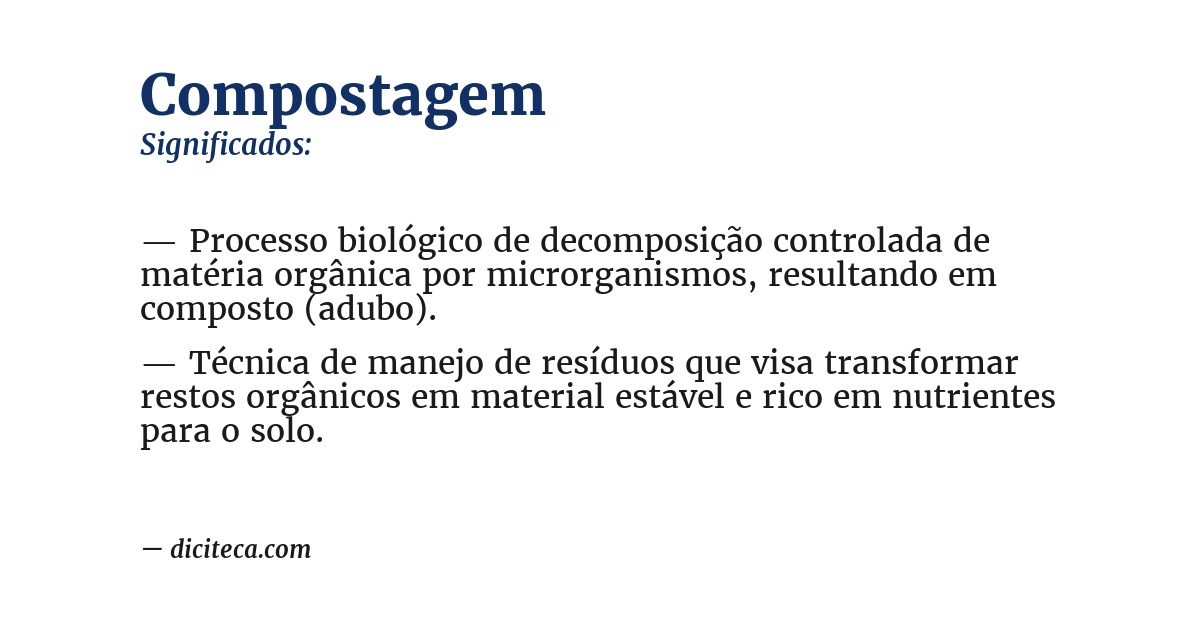 Significado de compostagem