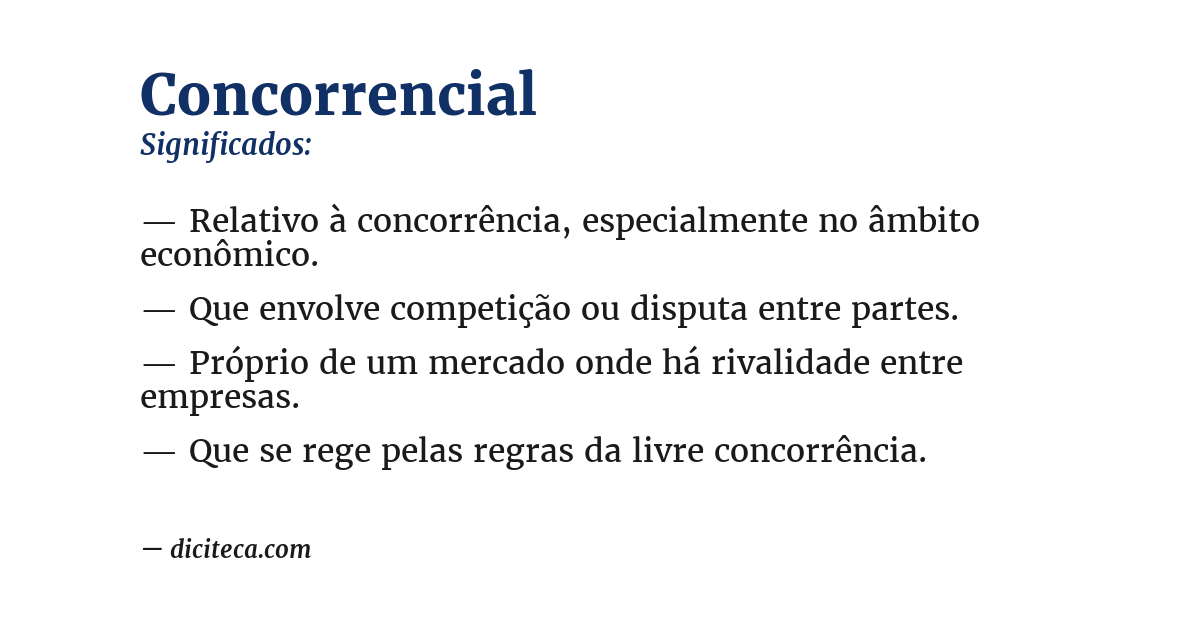 Significado de concorrencial