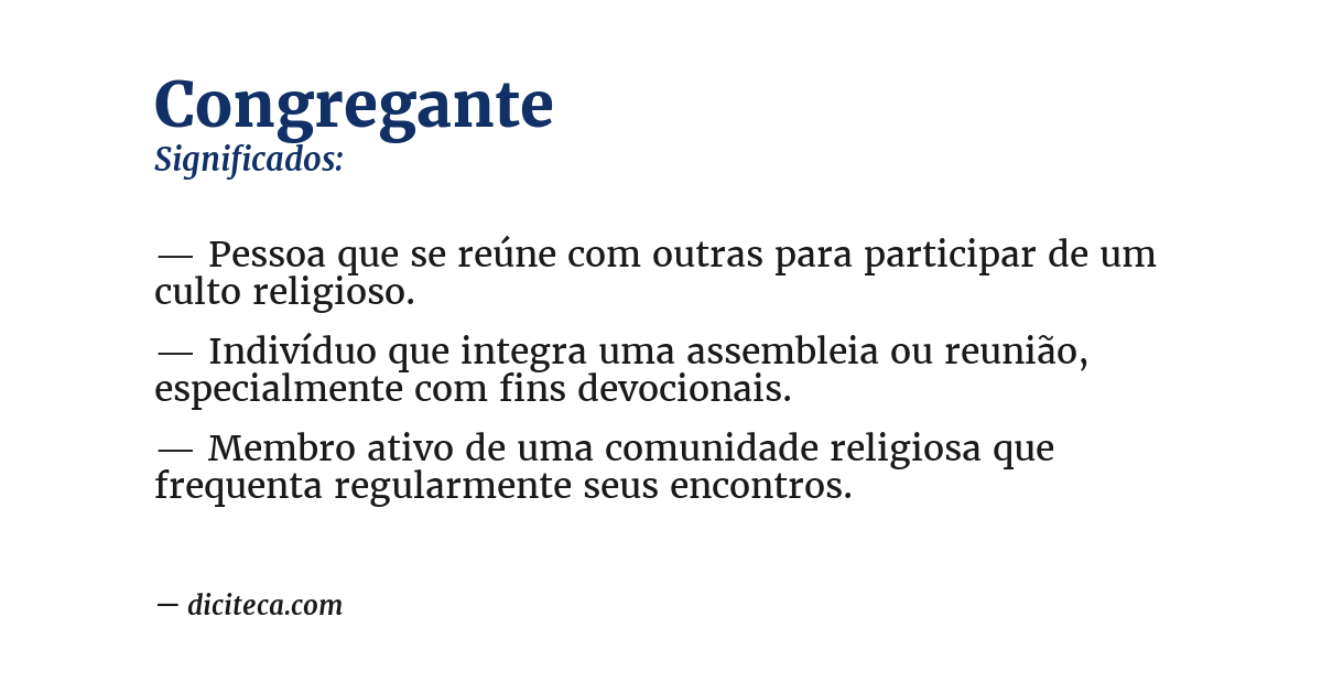 Significado de congregante
