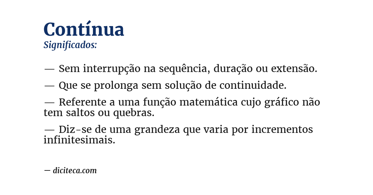 Significado de contínua