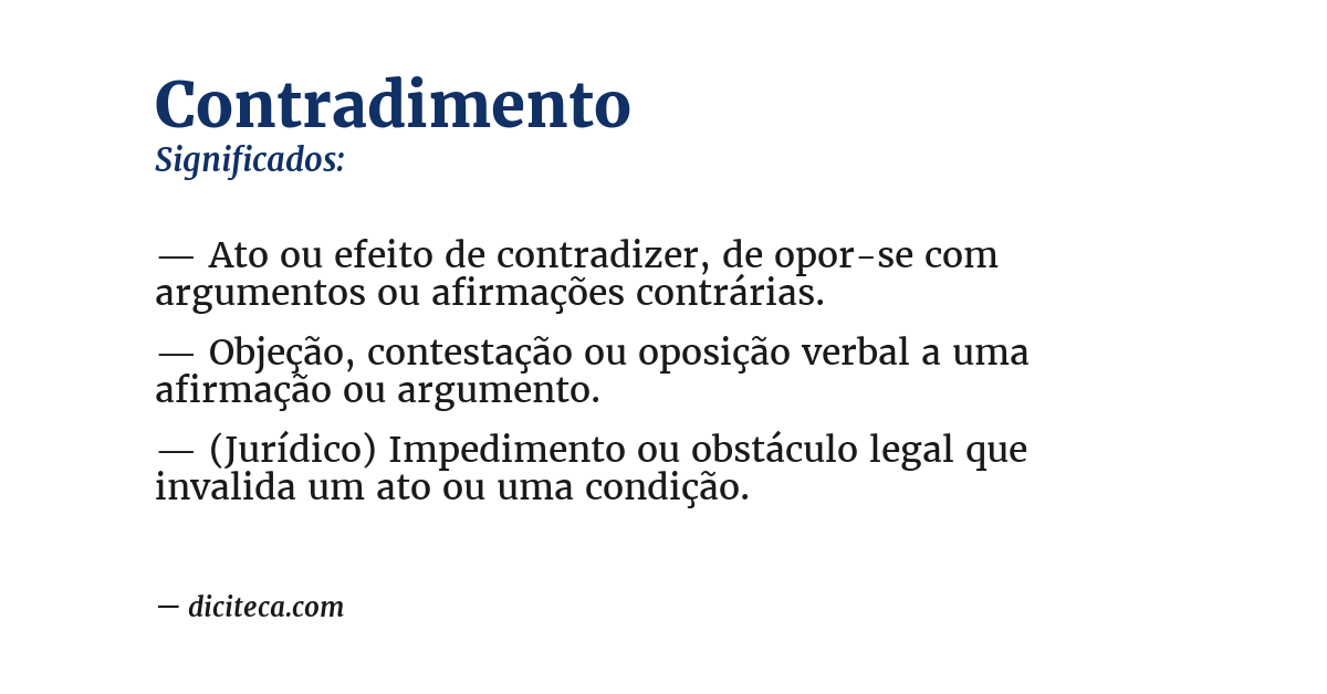 Significado de contradimento