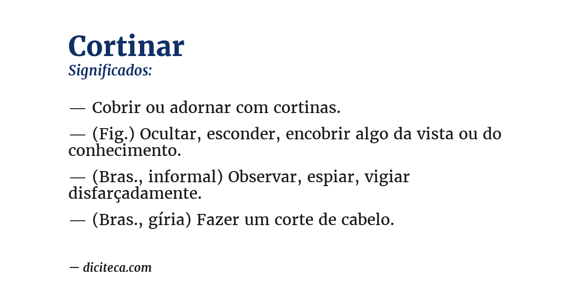 Significado de cortinar