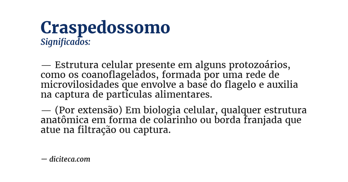 Significado de craspedossomo