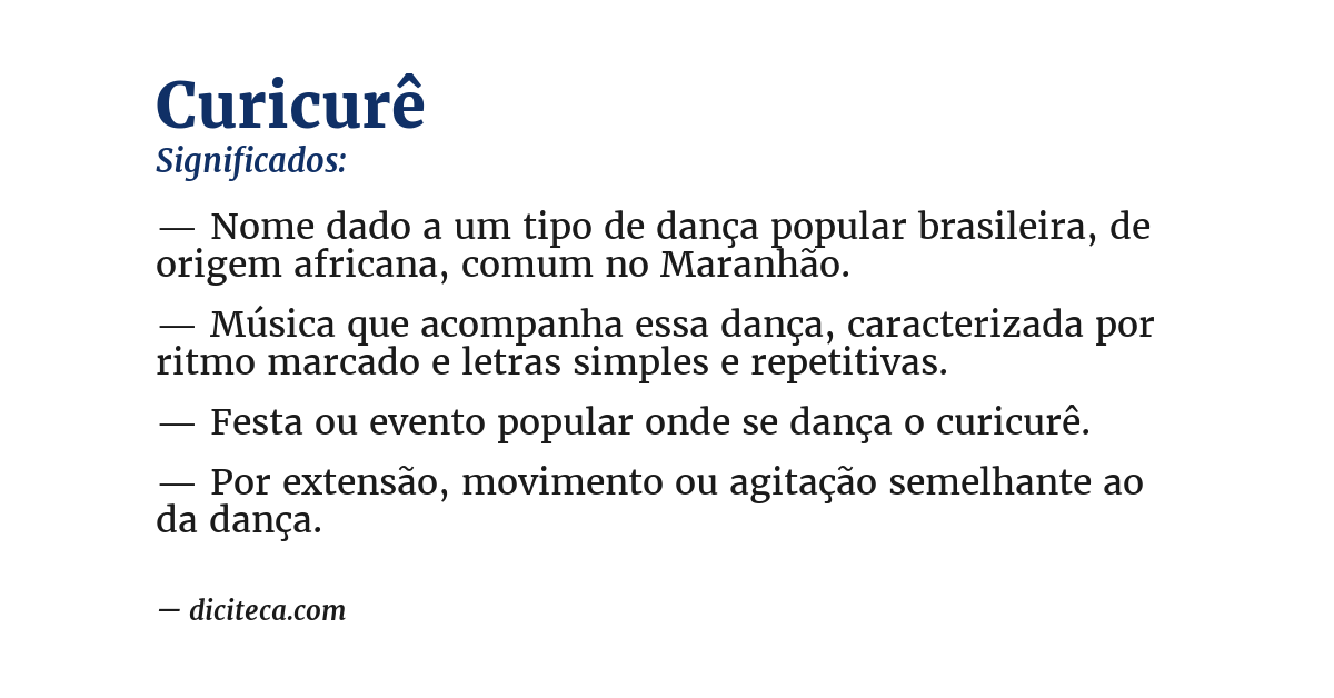 Significado de curicurê