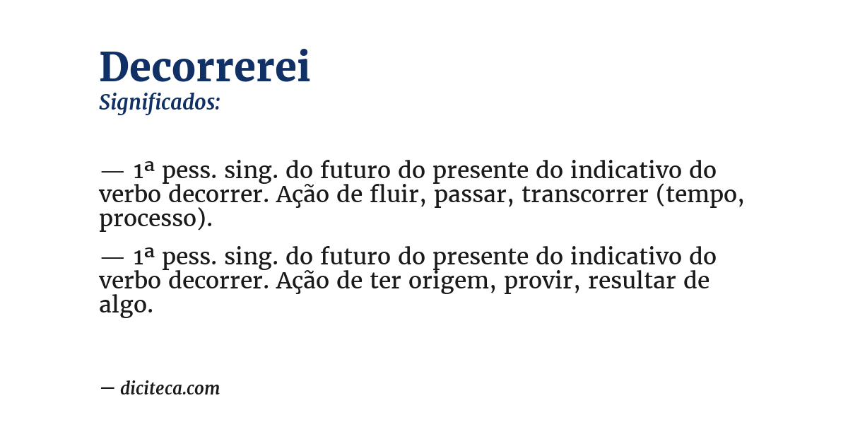 Significado de decorrerei
