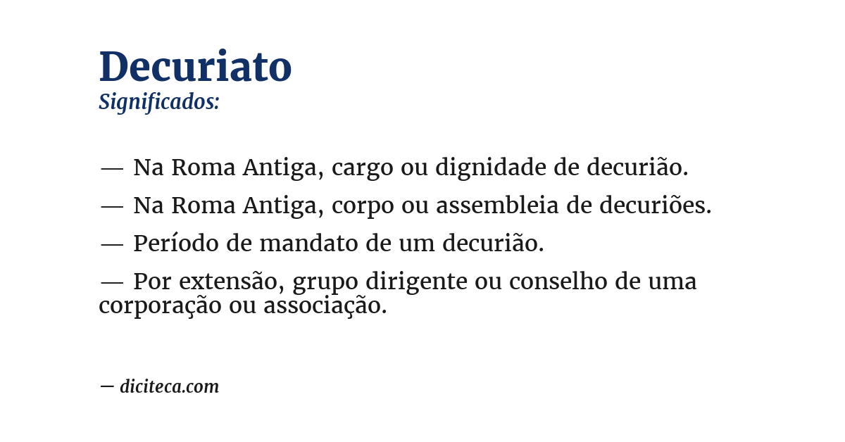 Significado de decuriato