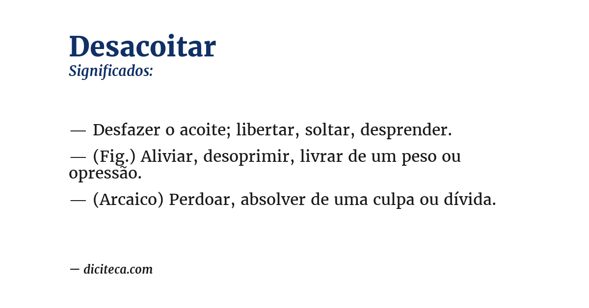 Significado de desacoitar