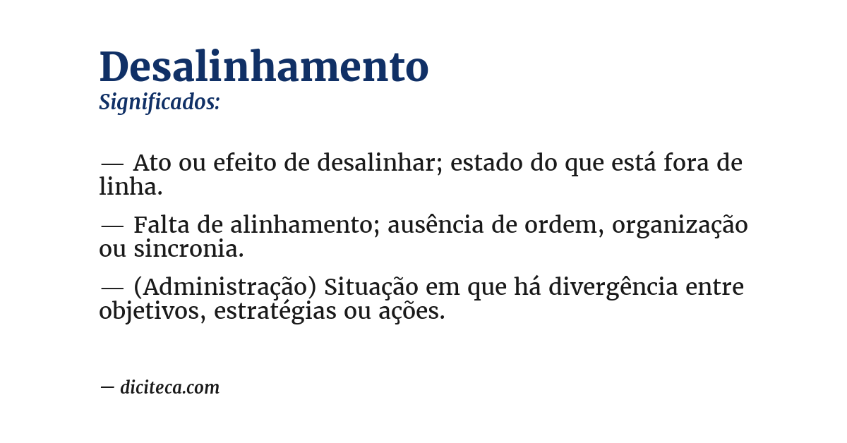 Significado de desalinhamento