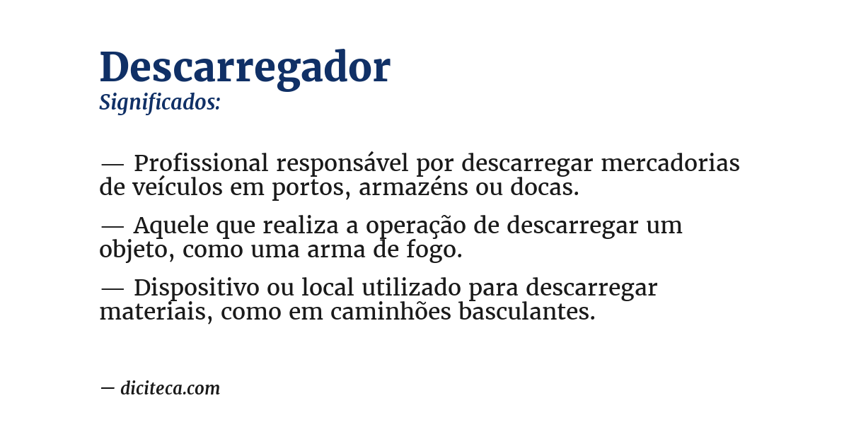 Significado de descarregador