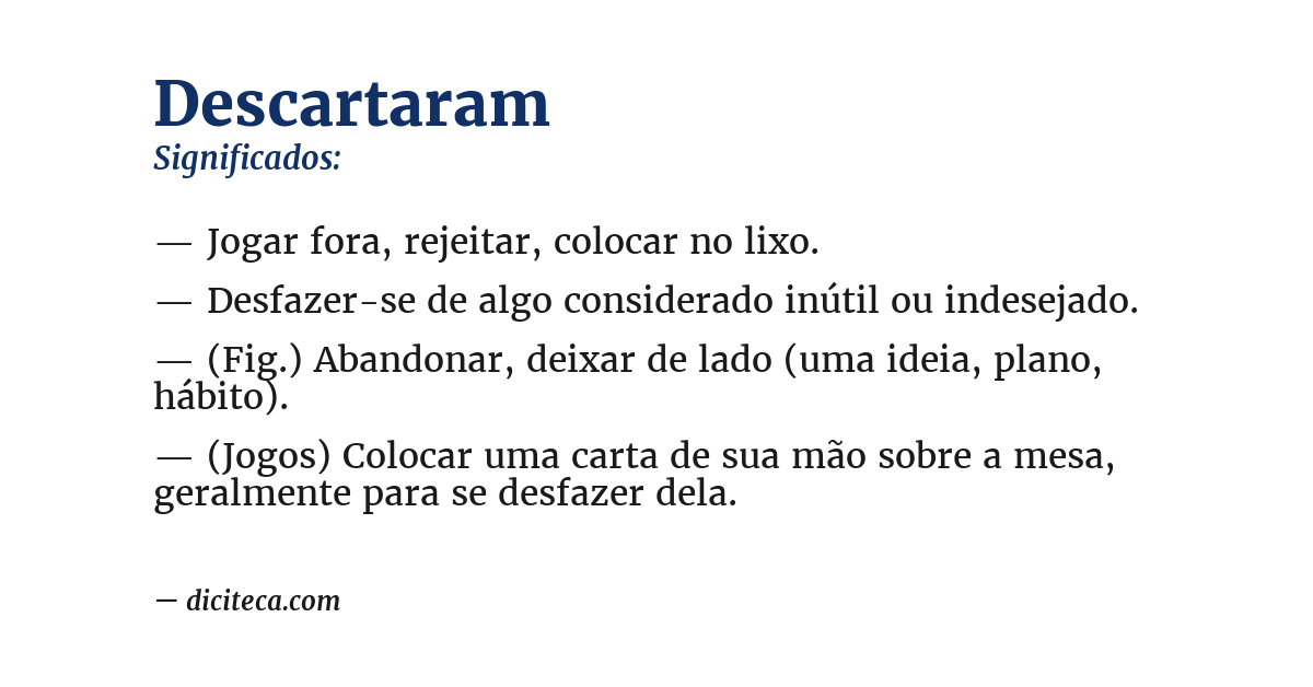 Significado de descartaram