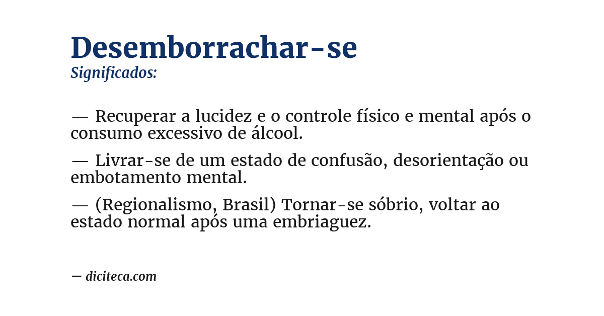 Significado de desemborrachar-se