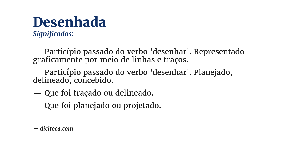 Significado de desenhada