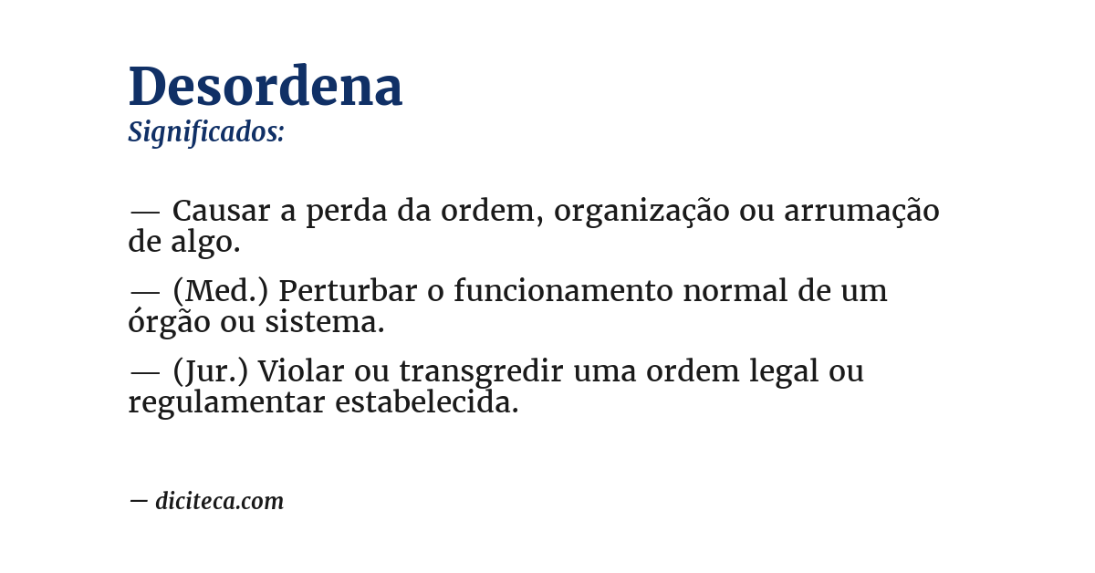 Significado de desordena