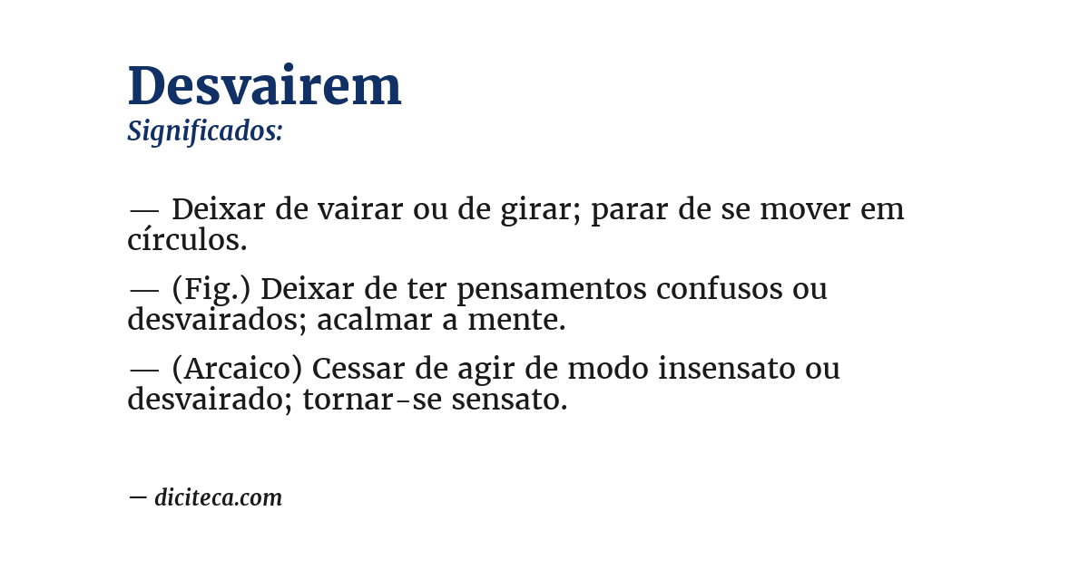 Significado de desvairem