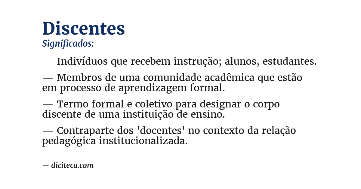 Significado de discentes