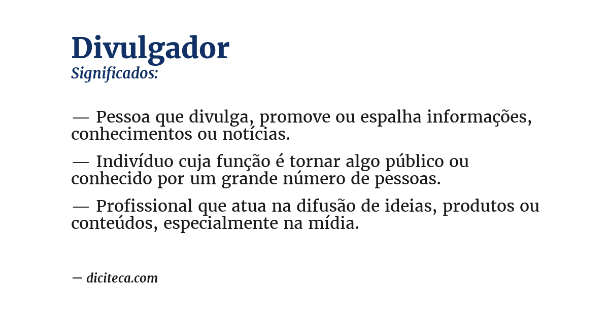 Significado de divulgador