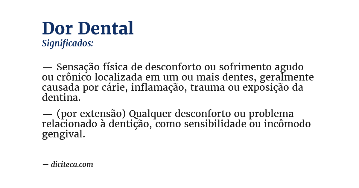 Significado de dor dental