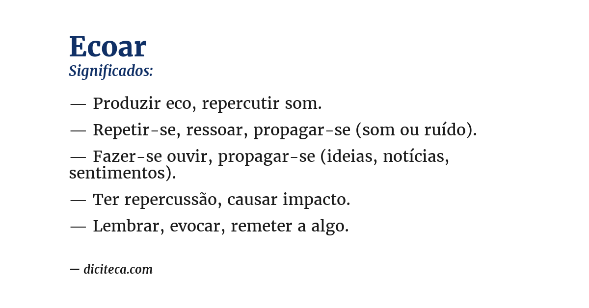 Significado de ecoar