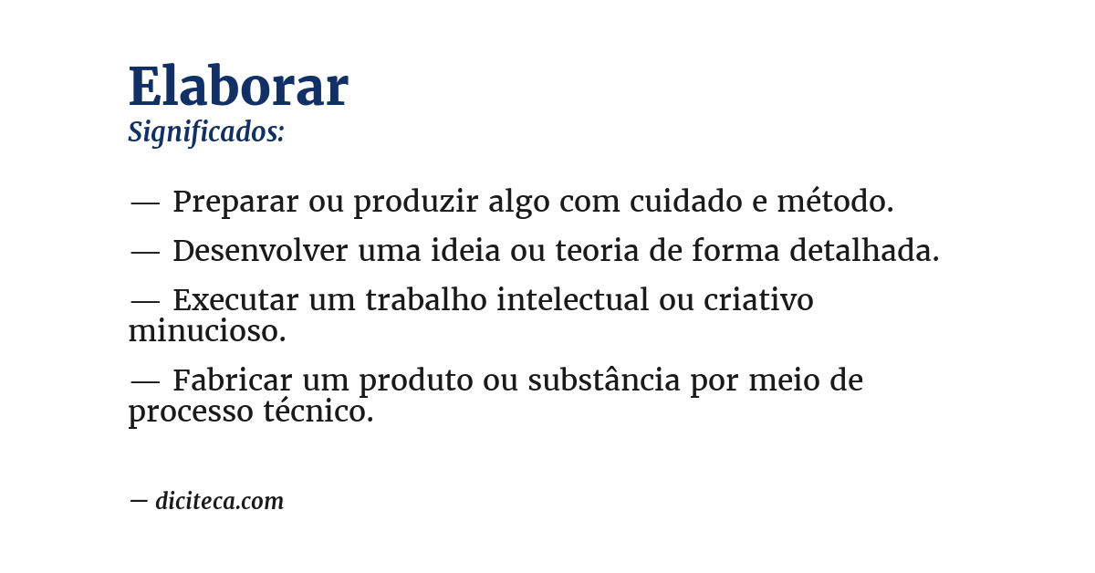 Significado de elaborar