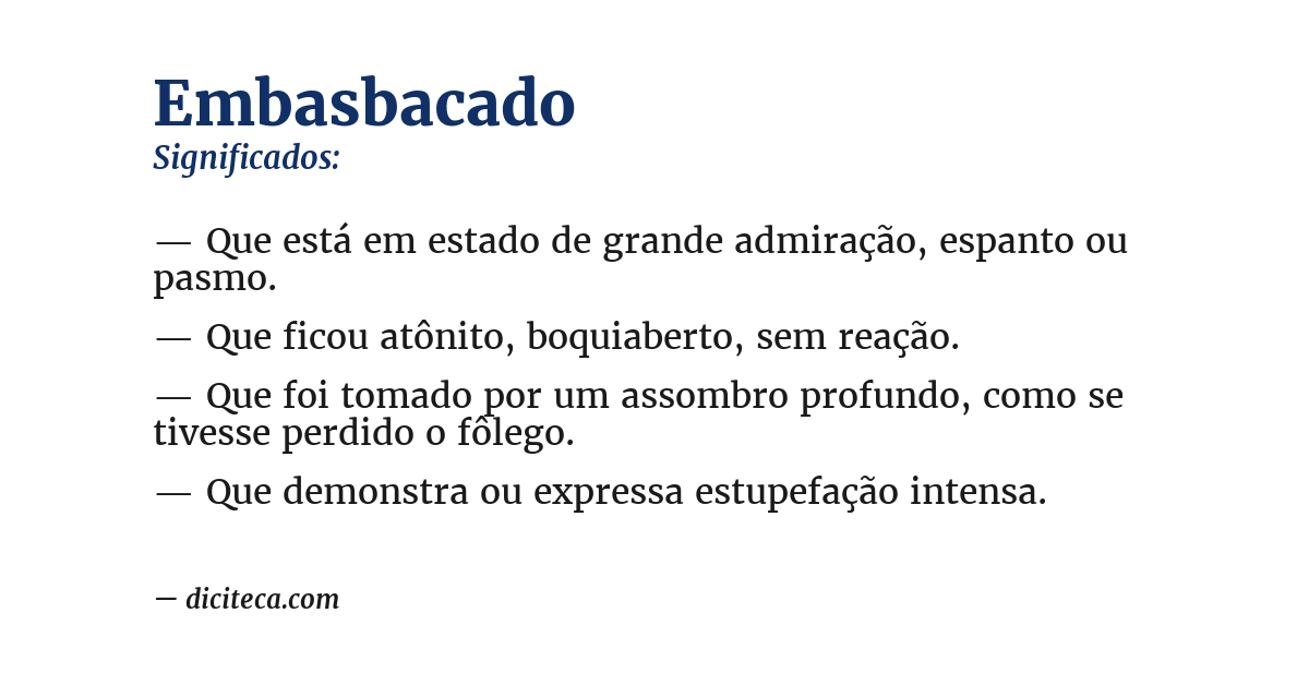 Significado de embasbacado