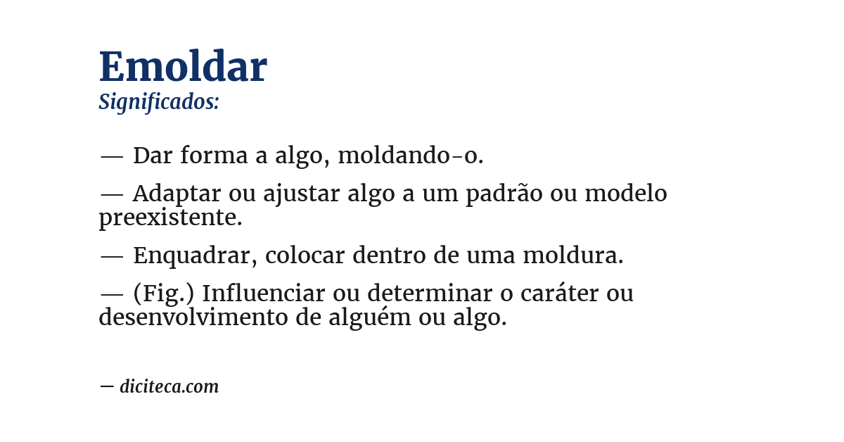 Significado de emoldar