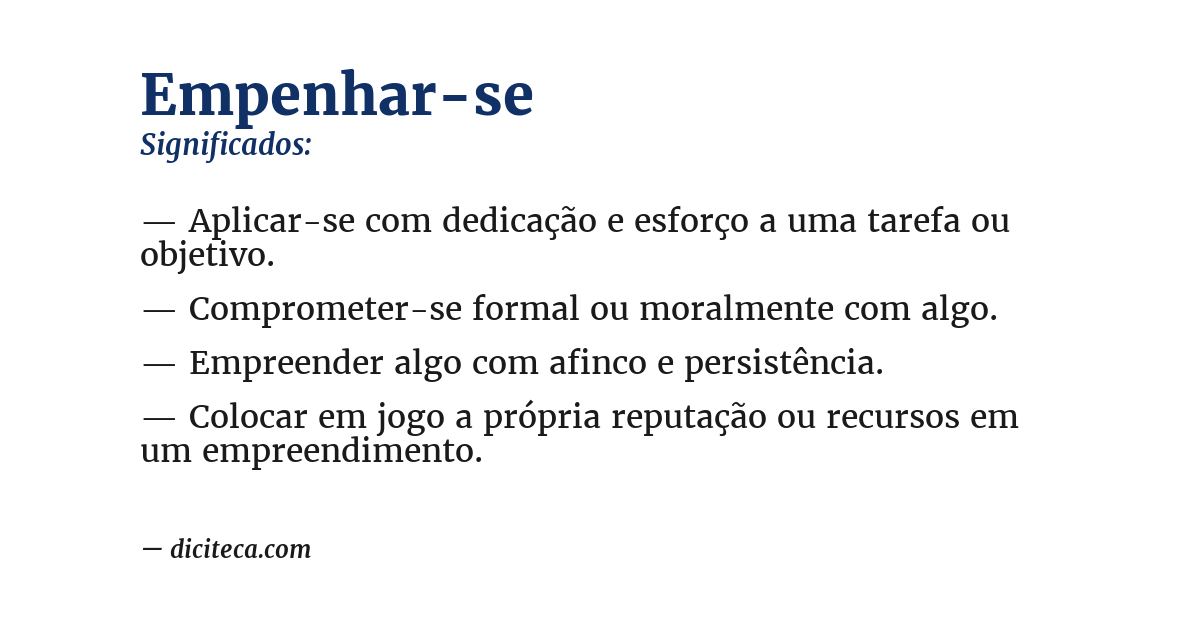 Significado de empenhar-se