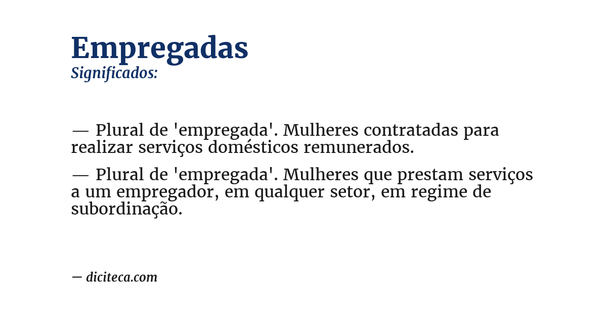Significado de empregadas
