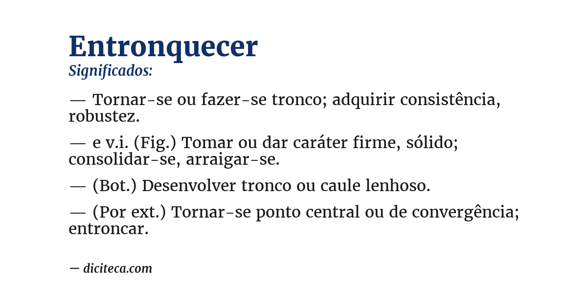 Significado de entronquecer