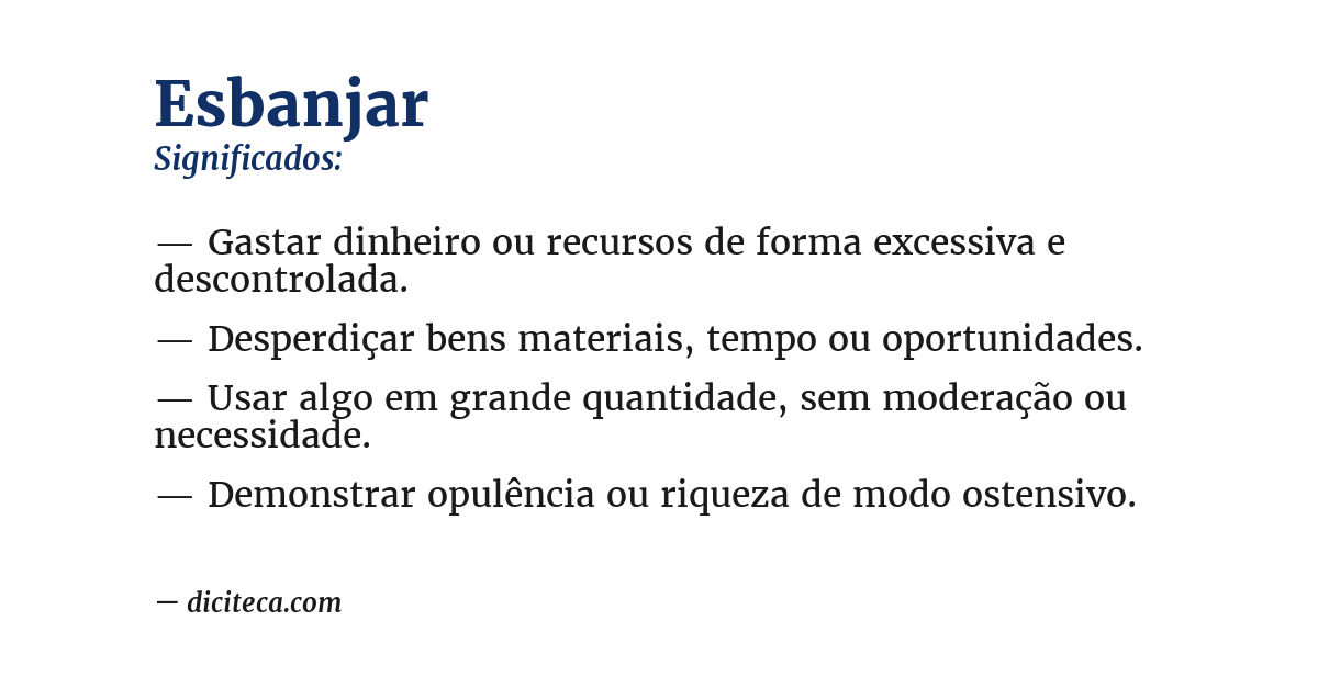 Significado de esbanjar