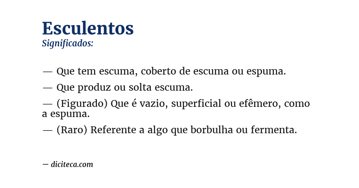 Significado de esculentos